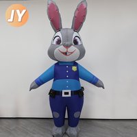 New Judy Bunny and Fox Inflatable Costume Adult Party Rabbit Costume Carnival Cosplay Anime Cartoon Doll Outfits Birthday Gift