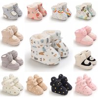 Bottes de neige d'hiver pour bébé, plusieurs couleurs, boules chaudes en peluche, semelle en particules colloïdales d'intérieur, chaussures pour nouveau-né et enfant en bas âge