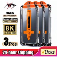 3PCS Privacy Full Screen Protector For iPhone 17 Pro 13 12 11 14 15 16Pro Max 17Air XS XR Plus Anti-spy Easy Installation Glass