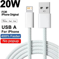 Braided Wire 20W USB Fast Charging Cable For iPhone X XR XS Max 11 12 13 mini 14 Pro Max 6S 7 8 Plus Quick Charge USB Data Cable