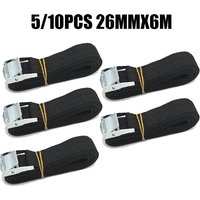AliExpress 5/10Pieces 6M Buckle Tie-Down Belt Cargo Straps For Car Motorcycle Bike With Metal Buckle Tow Rope Strong Ratchet Belt for Lugga