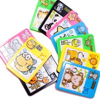 6PCS Animal Number Random Puzzle Plastic Slide Puzzle Logic Children's Early Education Puzzle Toy School Kindergarten Gift