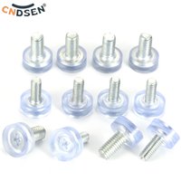 2/5/10/20Pcs Transparent M6 M8 Screw In Anti-slip Foot Pad Furniture Glide Levelling Feet Adjustable Leveler Pads