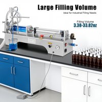 100-1000ml Horizontale Pneumatische Flüssigkeitsabfüllmaschine, 40 Flaschen/min Einkopf-Flüssigkeitsabfüller mit Fußschalter und Barometer