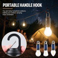 Camping Home Solar Light Rechargeable Light Bulb Warm Light Illumination Outdoor Long Life with Hook Atmosphere Tent Light