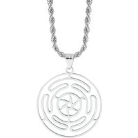 Stainless Steel Hekate Wheel Necklace Pendant Goth Strophalos Hecate Magic Symbol Logo Charm for Women And Men Jewelry Accessory