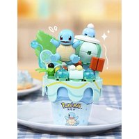Keeppley Cute Pokemon Ice-Cream Cone Building Blocks Jigglypuff Squirtle Pikachu Charmander Eevee Model Bricks Toy For Fans Gift
