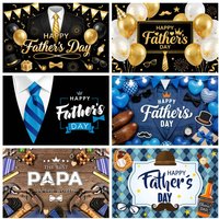 Happy Father's Day Backdrop Suit Tie Festival Party Decor Dad Portrait Customize Photography Background Banner Photo Studio Prop