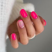 24Pcs Square Solid Color False Nails Ballerina Glitter French Full Cover Acrylic Nails Short Pink Ballet Fake Nail Tips for Girl