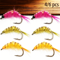 4/6Pcs Fly Fishing Flies, Hand-Tied Realistic Insect Simulation Lures with High Strength Carbon Steel Hooks, Sharp Wet