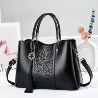 A97933 Fashionable Shoulder Bag PU Leather Zipper Closure Color Universal Medium Size Handbag for Women with Detachable...