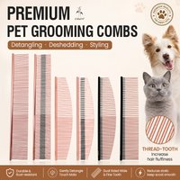 Crane Exclusive Design High-end Pet Comb Rose Gold Color Copper Design Anti-static Deep Hair Combing Pet Comb Needle Comb