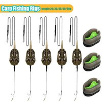 Pre Tied Fishing Rigs, 5PCS Method Feeder & Hair Rigs with Barbed Hooks for Carp Fishing, Ready to Use Terminal Tackle Kit