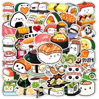 10/30/50PCS Cute Cartoon Sushi PVC Sticker Aesthetic Sticky Decoration Scrapbooking Korean Stationery School Supplies