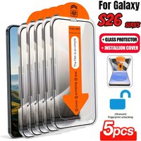 Unlock Screen Protector For Samsung S26 Ultra S26 Edge Dust-Free Tempered Glass Film Samsung S25 Ultra S24 FE S23 S22 S21 Plus