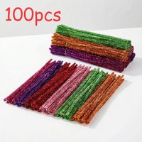 100Pcs Colorful Chenille Stem Bulk 14 Colors Chenille Pipe Cleaner Stems For Kids Tools DIY Crafts And Projects(6 mm x 12 inch)