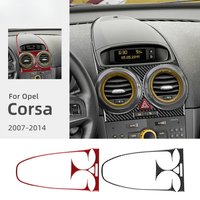 Real Carbon Fiber For Opel Corsa D 2007-2014 Car Radio Navigation Frame Center Console Outlet Time Screen Sticker Cover Trim