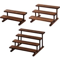 Figure Display Stand Rustic Wooden Display Riser, Tiered Perfume Organizer, Cupcake Stand Holder for Toys Makeup Crafts