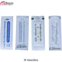 100pcs Tattoo Needles 1RL Disposable Sterilized Professional for Tattoo Eyebrow Pen Machine Permanent Makeup Kit 0.3MM 0.35MM