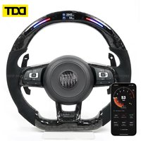 TDD Carbon Fiber Steering Wheel leather Alcantara For Volkswagen Golf 7 7.5 GTI GTD GTE R 2013-2020 Polo GTI Car Accessories