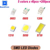 200pcs/lot SMD LED Diodes 0603 0805 1206 1210 5050 5730 High Brightness SMD LED Diodo Kit Green RED White Blue Yellow