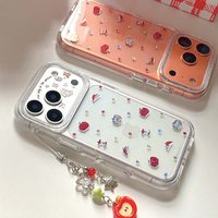 Glitter shiny fruit stars imd blingbling phone case back cover for iphone 14 15 16 17 pro max 13 promax fundas