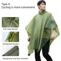 Disposable raincoat, cloak style three in one thick raincoat, suitable for camping, fishing, hiking, and trekking.