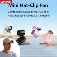 Lenovo Clip Cap Fan Mini Portable Outdoor Small Fan Desktop Dual-use 1200mah Three Level Strong Wind Summer Cooling Artifact