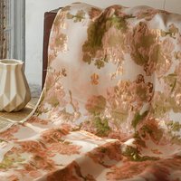 Gold Embossed Yarn Dyed Jacquard Fabric Floral Blooming Jacquard Fashion Women's Wedding Dress Fabric 50cmx150cm