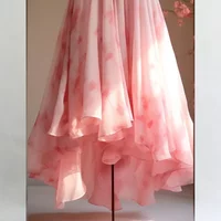 Women High Street Sweet Lolita High Waist Zipper Chic Asymmetrical Big Skirt Summer New Solid Color Fashion Pink A-line Skirt