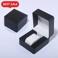 PU Leather Black Single Watch Box with Pillow Clamshell Watch Storage Box Organizer Jewelry Bracelet Display Gift Packaging Case
