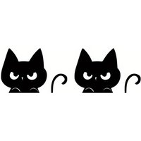 4PCS/SET Peeking Black Cat Stickers Mini Cartoon Waterproof Vinyl Decals For Car Rearview Mirror Decor