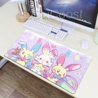 Gaming Mouse Pad Cute Large Gamer Pc Keyboard Mousemat Desk Accessories Carpet Rubber Tapis Souris Pokemon Plusle Minun Mousepad