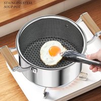 Stainless Steel Soup Pot Wok Hot Pot Honeycomb Non-stick Pot with lid Home Induction Cooker Gas Stove Universal Frying Pan