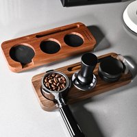 Coffee Tamper Mat Station Stand Portafilter Holder Support Base Beech Walnut Wood For 51 54 58MM Espresso Accessories Barista