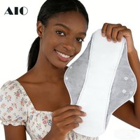 AIO Ultra Absorbent Cotton Yarn Sanitary Pads Washable Reusable Feminine Hygiene Pads for Heavy Flow & Daily Use