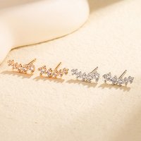 925 Sterling Silver Arrange Zircon Piercing Woman Luxury Earrings High Quality Vintage Jewelry Wholesale Prevent Allergies