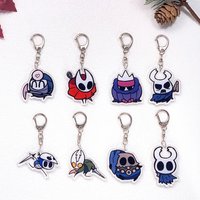 1/12Pcs Game Figures Hollow Knight Keychain Accessories Acrylic Cute Charms Pendant For Bag Funny Key Holder Backpack Decoration