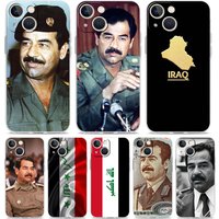 Saddam Hussein Iraq Flag Phone Case For iPhone 15 16 14 13 12 11 Pro Max XS X XR SE 7 8 Plus Clear Silicone Lens Protect Cover