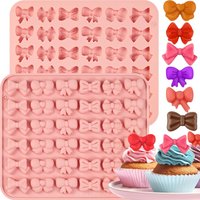 Bow Chocolate Silicone Molds 36 Cavities Mini Bows Sugar Molds Bowknot Cake Pop Mold Cake Decorating Toppers for Birthday Party