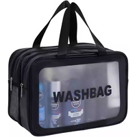 Portable large-capacity cosmetics storage bag, men’s and women’s travel toiletries storage bag, double-layer wet and dry separat