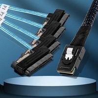 Internal Mini SAS Cable 36Pin SFF-8087 to 4 SFF-8482 with 15Pin Power Connector Raid Controller Host to Target SATA Hard Drive