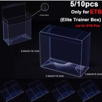5/10 pcs 360° Clear View Plastic Protective Cases Dustproof Anti-Scratch Game Card Storage Durable PET for ETB Elit Trainer Box