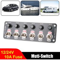 3/6 Rocker Toggle Switch Panel 24V 12V Racing Car Starter Start Stop Buttons For RV Camper Marine Boat Accessories With 10A Fuse