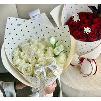 Waterproof Polka Dot Wrapping Paper Korean Bouquet Material Polka Dot Floral Liner Paper Classic Rose Gift Packaging Pouches