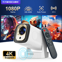 Projektor Magcubic Android 11 330ANSI HY310 4K Native 1080P z automatycznym ustawianiem ostrości, natywne Dual Wifi, BT5.4, pilot Air Mouse, sterowanie głosem, do użytku domowego i na zewnątrz, do