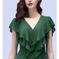MEW 2026 Summer Clothing fashion flounce Chiffon T-shirt Women's Short sleeved Top Temperament Slim T-shirt Versatile Female