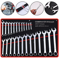 25-teiliges Ratschenschlüssel-Set, 8–32 mm, Zahnkranz, Ratschen-Maulschlüssel-Set, metrischer flexibler Kopf mit Tasche, Ratschenwerkzeug