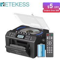 RETEKESS TR642 Multifunctional Bluetooth Radio CD Boombox Cassette USB TF AUX Remote Control Portable CD Player For Home Gifts