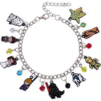 Star Wars Darth Vader C-3PO R2-D2 Stormtrooper Enamel Charm Bracelet for Women Trendy Robot Accessory
